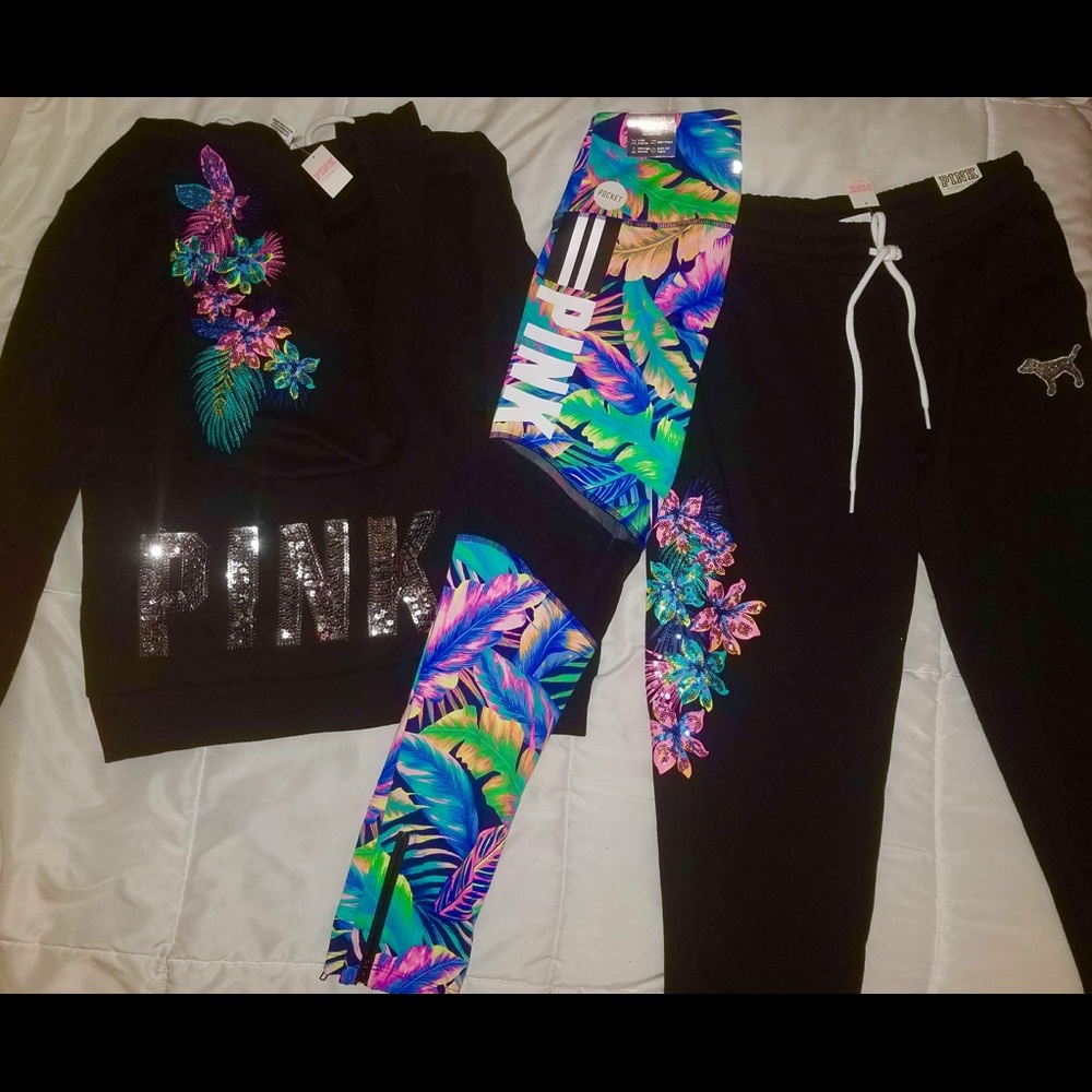 SALE NWT Tropical Bling 3 Pc PINK Outfit Set